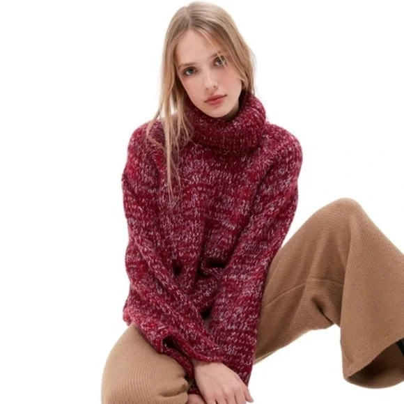 Urban Outfitters Turtleneck Chunky Knit Bell Sleeve Sweater - Picture 3 of 6